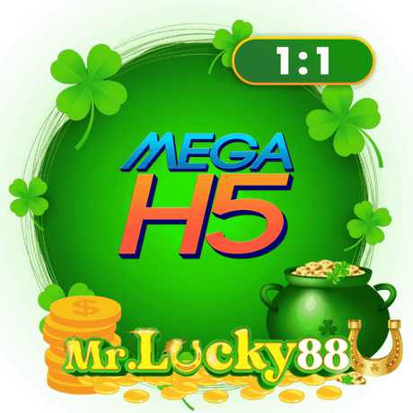 Mega H5 logo illustrating instant browser compatible online slot options at MrLucky88 - mrlucky-88.my